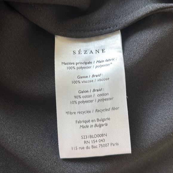 Sezane Valencia Blouse Black - Size 40 - Picture 5 of 8